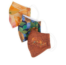 LOT OF 3 Patricia Nash 3 pack Reusable 4-Layer Printed Face  9-Masks Washable