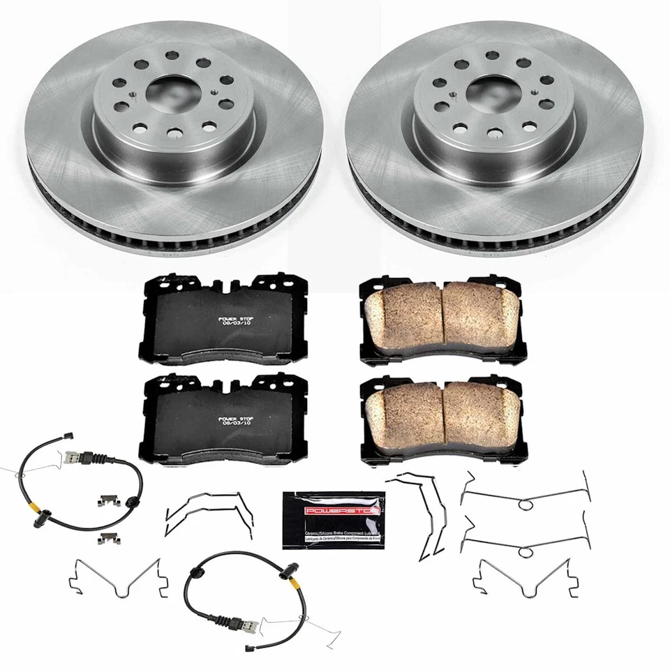 Juego de 2 ruedas KOE4686 Powerstop disco de freno y kits de pastillas delanteras para Lexus LS460 Foto 4 de 4