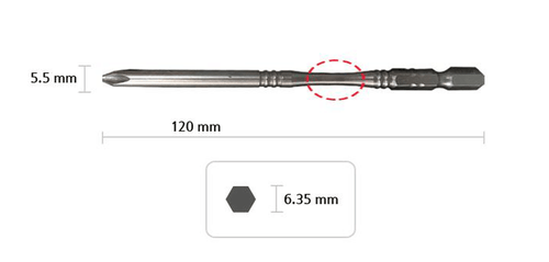 MAKITA A-57504 Silver Torsion Screw Bit 1/4" Hex PH 2 (Slim) 120mm kor - Picture 3 of 3