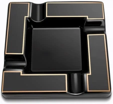 Cigar Ashtray Large Ceramic Cigarettes Ash Tray Black Cigars Ashtrays for Men