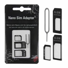 4x/Set Micro Nano SIM Card to Standard Adapter Adaptor Converter For Cell Phone