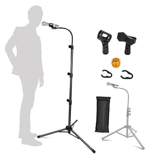 Mic Stand, Boom Microphone Stands Tripod Gooseneck Microphone Stand Height