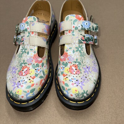 Doc Dr. Martens 8065 Floral Mash Up Mary Jane Parchment LA004 