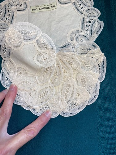 Juego de 6 posavasos hechos a mano de encaje real Bruselas vintage hechos en Bélgica - NUEVO - Imagen 9 de 24