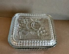 VTG/Antique Square Clear Anchor Hocking Heavy Cut Glass Refrigerator Dish