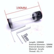 Computer water-cooled acrylic cylindrical water tank 190MM 50MM Side 4 holes