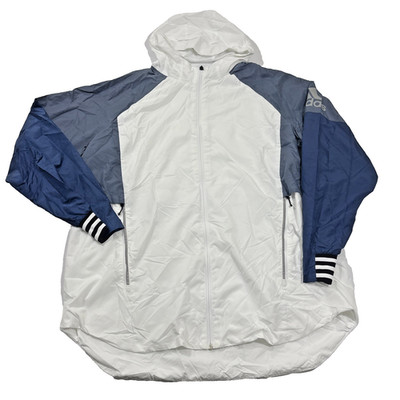 Adidas Windbreaker Jacket ID Woven Shell White Grey Blue CV3265 Size XL Outdoor