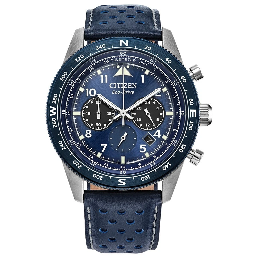 Citizen Men's Sport Chronograph Date Window Blue Eco-Drive Watch 43MM CA4557-01L