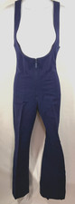 vtg Obermeyer Ski Bib Overalls Navy Blue Stirrup Wool Nylon Blend womens 6 R