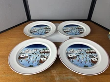 Set Of 4 Villeroy & Boch Naif Christmas Holiday Luxembourg 10.5" Dinner Plates