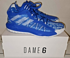 Size 9 - adidas Dame 6 Glow Blue - Great Condition with OG Box, Worn Casually