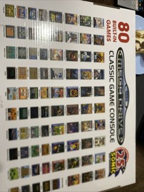 Sega Mega Drive Classic Game Console with 80 Built-In Games and 2 Controllers