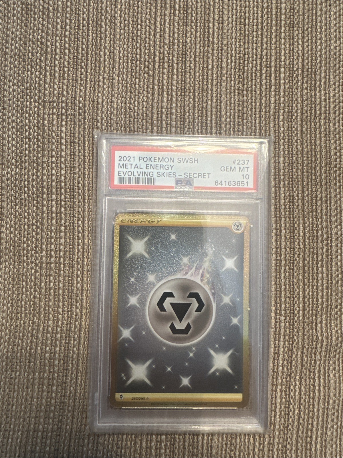 Psa 10 2021 Pokemon Evolving Skies Metal Energy Gold Ultra Rare #237