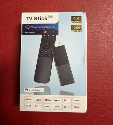 TV Stick 4K Android Streaming Dongle 128GB Wi Fi Bluetooth Voice Remote Black