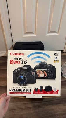 Canon EOS Rebel T6 Kit: 18-55mm & 75-300mm Lenses, Neewer Flash, Bag