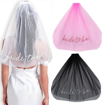 Bridal Embroidered Veil Letter Veil Bachelor Party Double Bride to Be Wedding