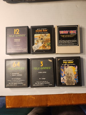 #ad Lot Of 6 Atari Sears Games Donkey Kong Pac Man Untested $30.00