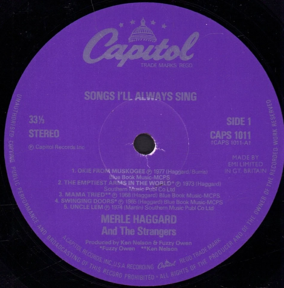 Merle Haggard and the Strangers Songs I'll Always Sing double LP vinyl UK - Image 3 of 3