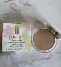 01 Matte Ivory, Clinique Superpowder Double Face Makeup Powder, 0.35oz/10g NIB