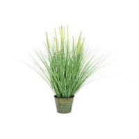 Artplants Deko Fuchsschwanzgras, 12 Rispen, Im Metalltopf, GrüN, 70Cm