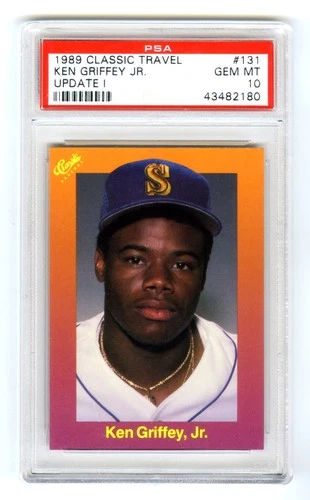 KEN GRIFFEY JR.~1989 CLASSIC TRAVEL UPDATE 1 PSA-10 GEM-MT ROOKIE RC CARD #131