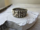 Vintage Hand Crafted Brutalist STERLING SILVER Wide Band RING Sz 10 Unisex 9.4 g