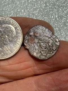 Nicer RARER 1400's Portugal Ceitil Shield & Castle Coin Silver Billon Mix #5 F