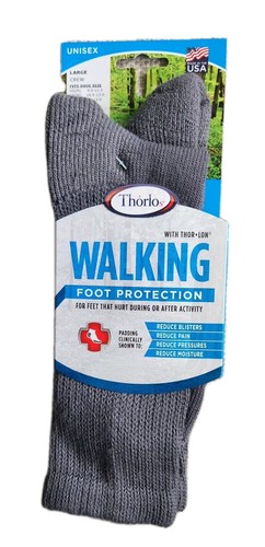 Thorlos Walking Foot Protection with Thor Lon Crew Socks 1 Pr. Unisex Size 9-13 - Picture 3 of 11