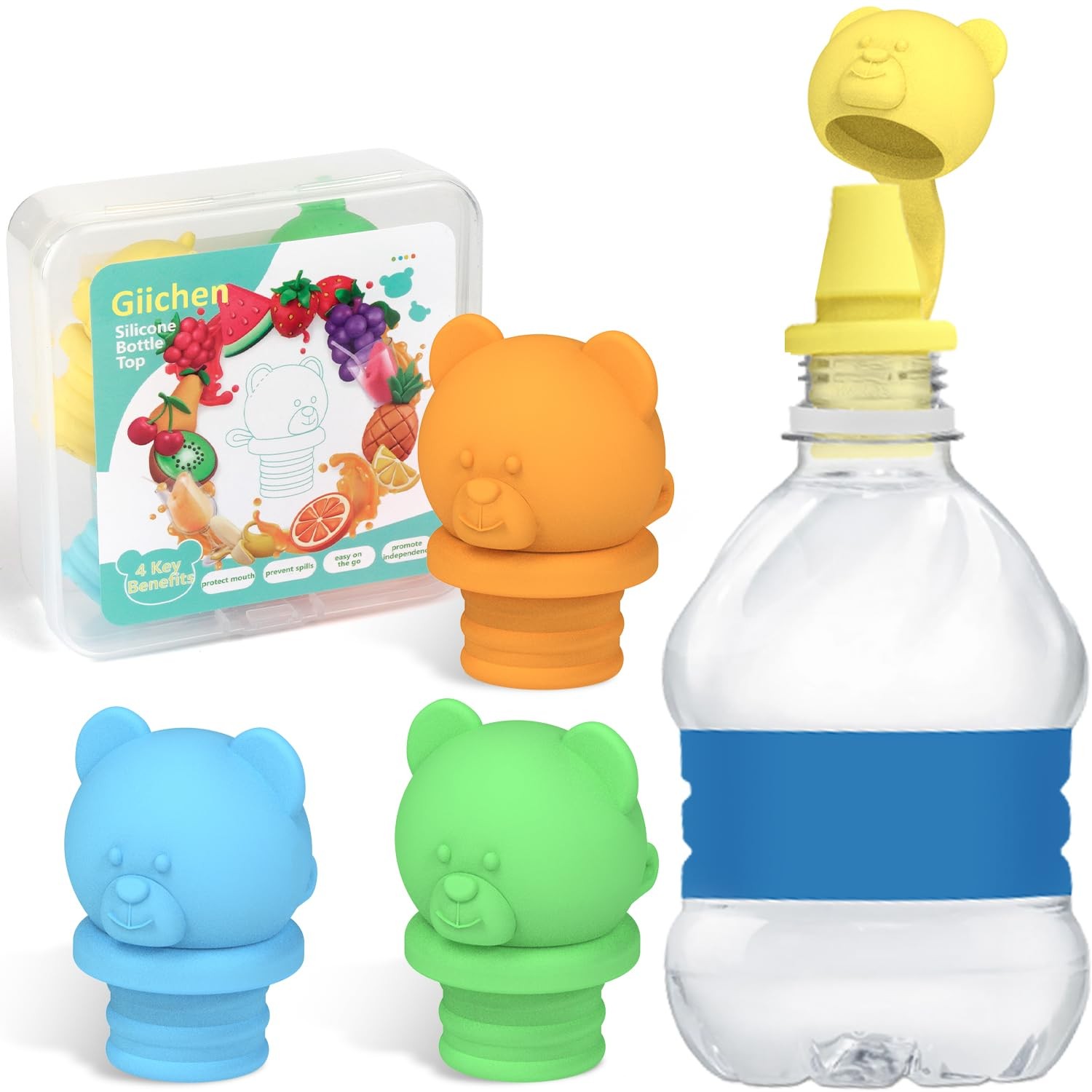 Caps - Bpa Silicone Top Protects 's Mouth, Spout Adapte...