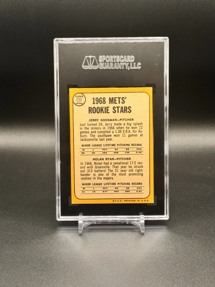 1968 Topps - 1968 Rookie Stars Nolan Ryan, Jerry Koosman #177 (RC) SGC Auth - Image 3 of 3