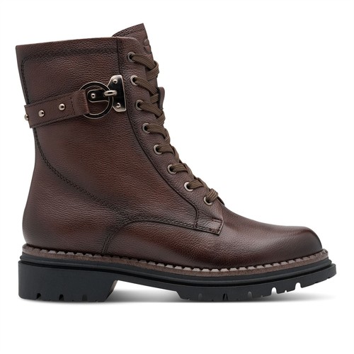 Bottes Combat Rampage Femme – Marron, Cuir, Plateforme, Taille 7M
