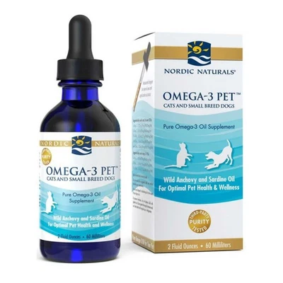 NORDIC NATURALS OMEGA-3 PET SKIN COAT JOINTS HEART 60ML CAT SMALL BREED DOGS