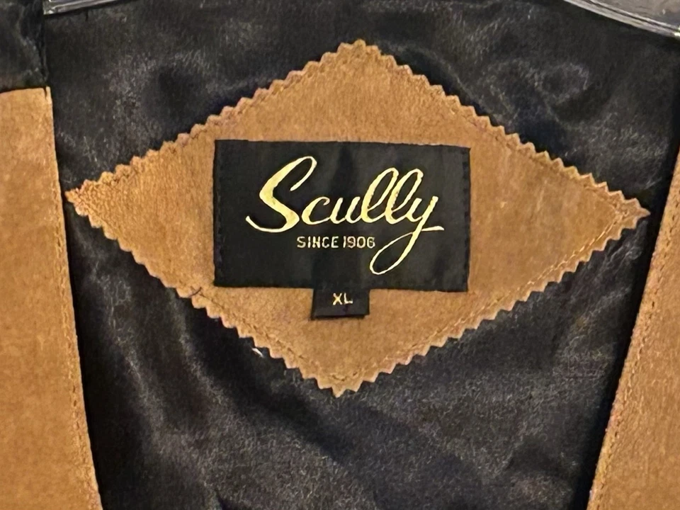 Scully Men's XL Suede Leather Western Vest Brown Tan Snap Front - Image 4 of 4