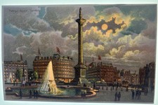 c1910 Hold to Light London UK Trafalgar Square Postcard 26-1003