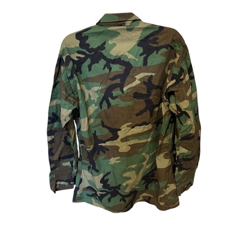 Vintage US Army BDU Jacket Woodland Camo Men's L-XL 4-Pocket Military Coat - Picture 2 of 8
