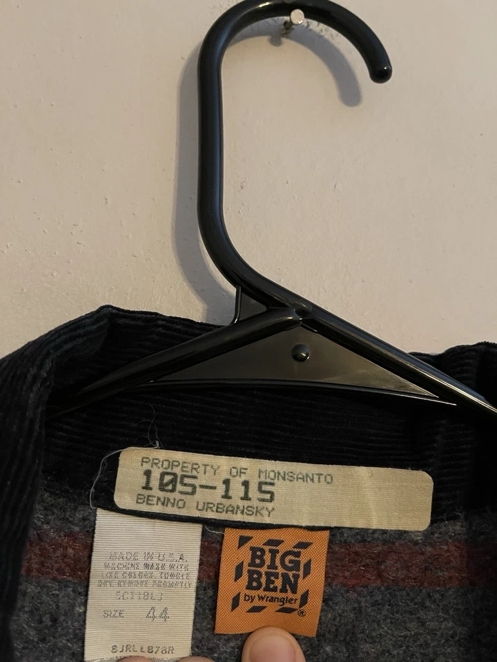 Abrigo Chaqueta Bombardero Denim Forrado con Manta Vintage Big Ben Wrangler EE. UU. - Para Hombre 44 Foto 4 de 4