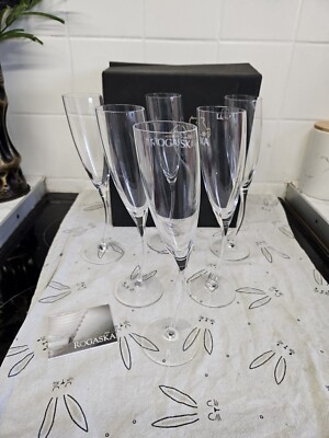 Rogaska Calice Aqua Mythos geriffelte Sektgläser Set (6) 