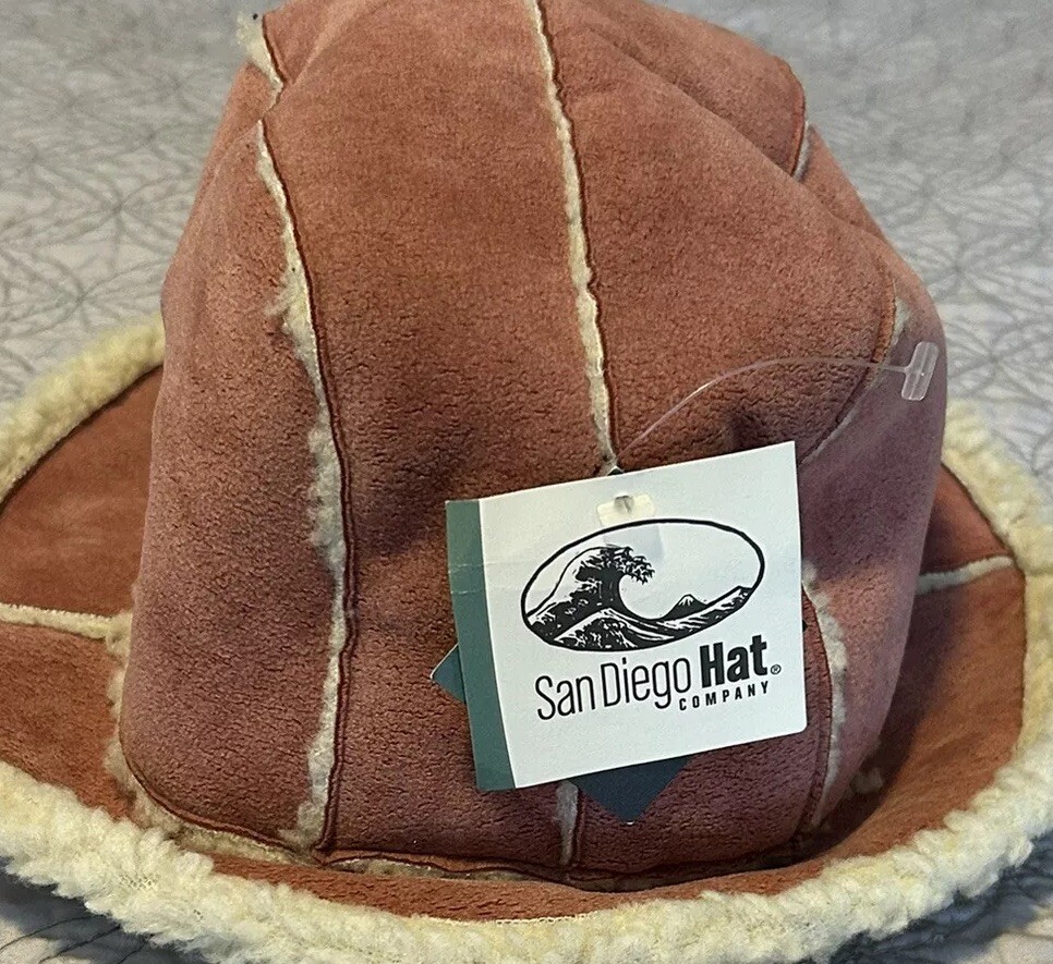 NWT San Diego Hat Company Dusty Pink Suede Fleece Bucket Hat  display picture 1