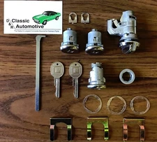 Lock Set Door + Trunk + Glove Box 16pc Kit GM key 68-79 Nova locks Chevy II 2