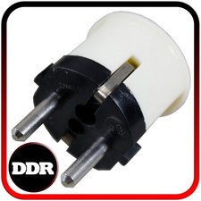 DDR Gerätestecker für Steckdose Stecker Vintage 10A 16A 250V weiß creme Schuko
