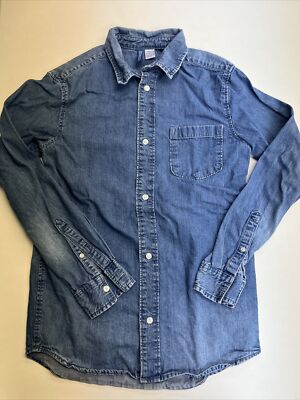 H&M Divided Denim Blue Jean Button Front Shirt XS Men Slim Fit
