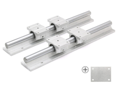 SET 4x Linearlager TBR20UU+ 4x Distanzblech 2mm+  2x Supported Rail TBS20 200mm