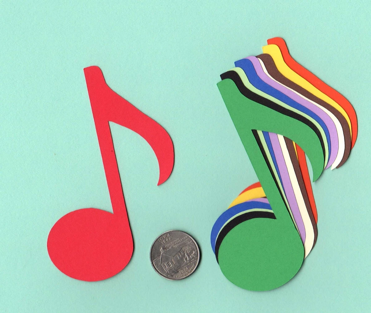 Coloured Single Music Notes