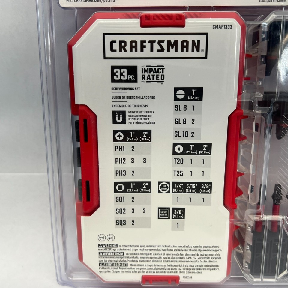 NEW Craftsman CMAF1333 33 Piece Screwdriving Set Drill / Impact Driver Bits eBay