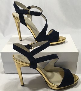 navy and gold heels