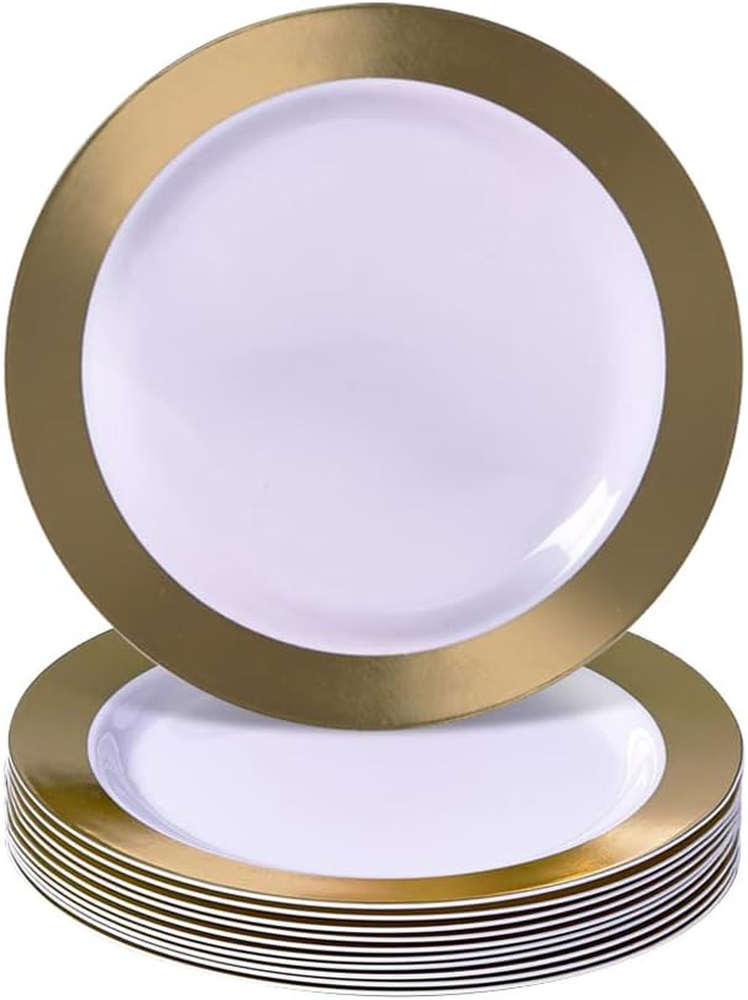 Elegant Disposable Plates for Party - (10 Pc) Heavy Duty Disposable Salad Plates