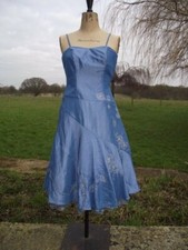 Taffeta Look Beaded Embroidered Net Tier Lined TEATRO Occasion Dress UK 10 BNWT