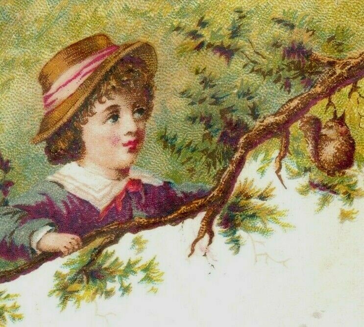 1880's B.H. Landman Toys & Fancy Goods Winter Cabin Adorable Child Fab! P195