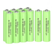 10X PKCELL AAA 300mAh Batteries Rechargeable Ni-Mh 1.2V Battery for Solar Lights