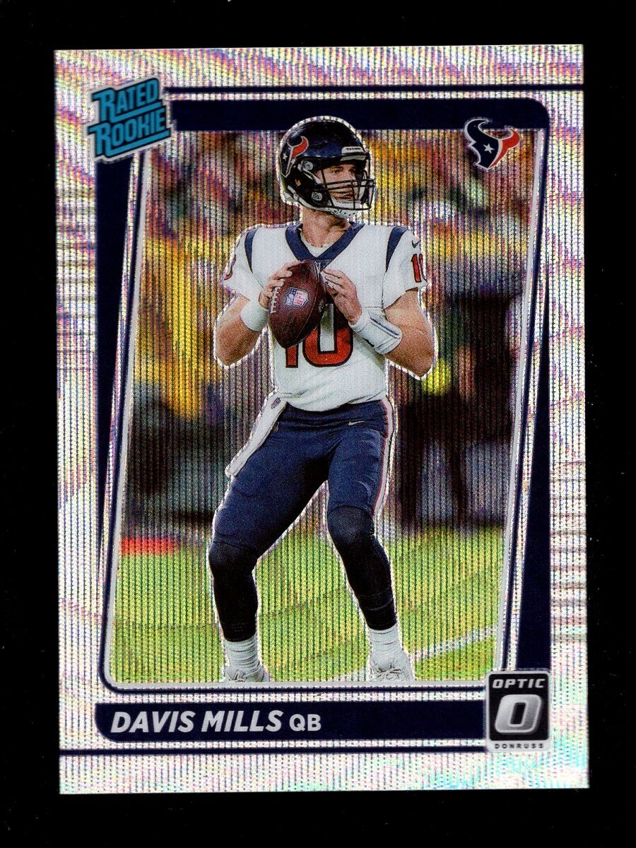 2021 OPTIC PREMIUM BOX SET WAVE PRIZM #222 DAVIS MILLS RC 233/299 TEXANS